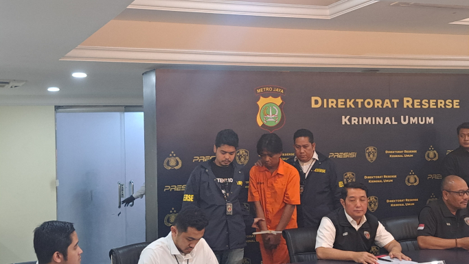 Polda Metro Jaya menggelar rilis pengungkapan kasus pembunuhan wanita tanpa kepala di Muara Baru, Jakarta Utara. (Foto: PMJ News/Fajar)