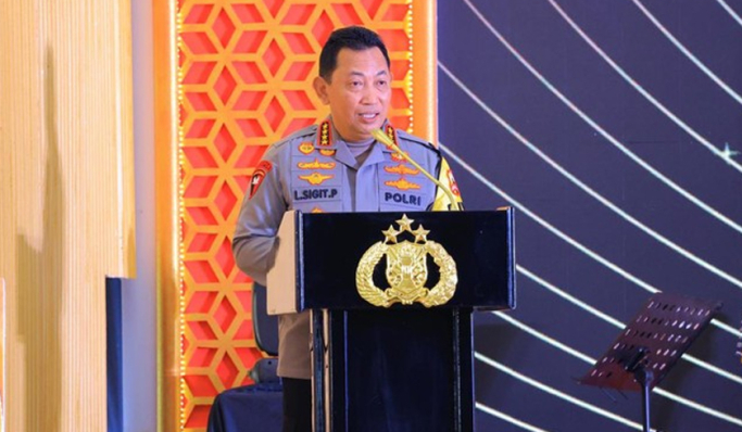Kapolri Jenderal Listyo Sigit Prabowo saat memberikan sambutan. (Foto: PMJ News/Istimewa)