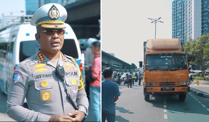 Dirlantas Polda Metro Jaya, Kombes Pol Latif Usman di lokasi kecelakaan truk. (Foto: PMJ News/Instagram @tmcpoldametro)