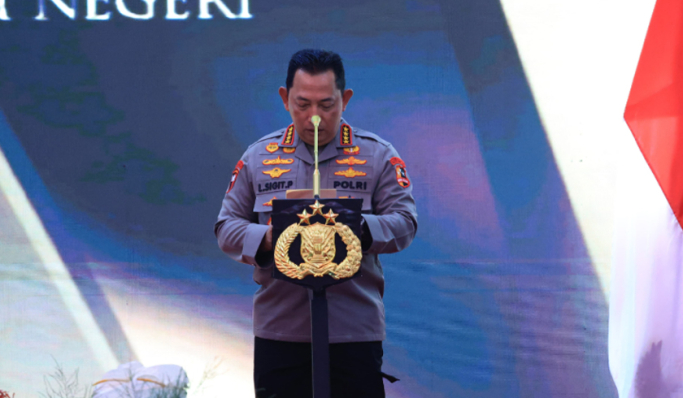 Kapolri Jenderal Listyo Sigit Prabowo saat memberikan sambutan pada Apel Kasatwil 2024. (Foto: PMJ News)