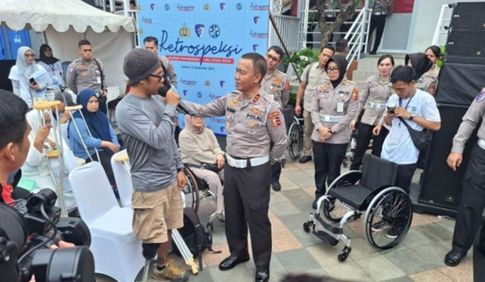 Kakorlantas Polri, Irjen Pol Aan Suhanan saat kegiatan Retrospeksi Mengenang Korban Kecelakaan Lalu Lintas di Pos Polisi Bundaran HI, Jakarta Pusat. (Foto: PMJ News)