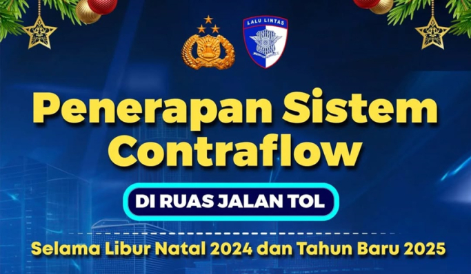Sejumlah ruas tol akan memberlakukan contraflow selama libur Natal dan Tahun Baru. (Foto: PMJ News/Instagram @korlantaspolri.ntmc)