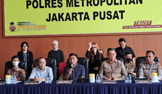 Polres Metro Jakarta Pusat menggelar konferensi pers. (Foto: PMJ News/Fajar)