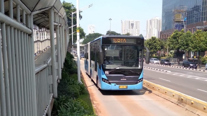 Jalur TransJakarta akan steril dari atribut kampanye. (Foto: PMJ News/Hadi)